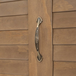 English Elm Queen Size Murphy Bed With Louvered Design, Multi-Storage Solution For Compact Living Spaces N7090004018D-GIGA