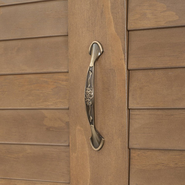 English Elm Queen Size Murphy Bed With Louvered Design, Multi-Storage Solution For Compact Living Spaces N7090004018D-GIGA