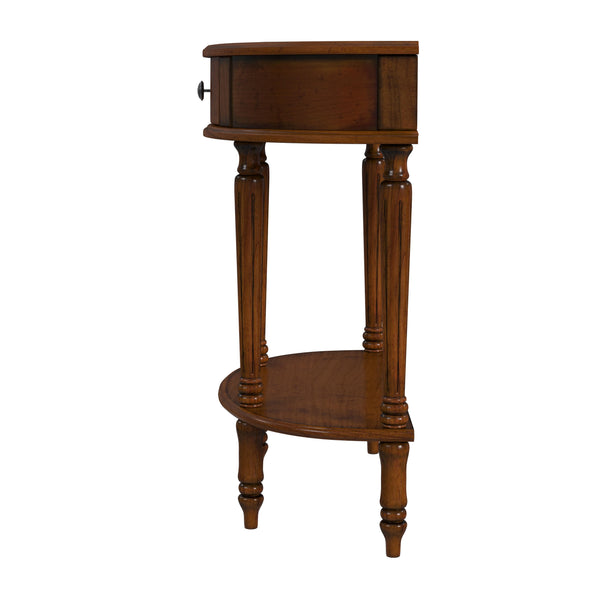 Butler Specialty Mozart Elegant Demilune Console Table With Storage Drawer & Open Shelf - Perfect For Small Spaces Medium Brown Poplar Hardwood Solids,Mdf,Cherry Veneer 667011-butler