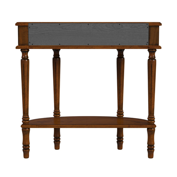 Butler Specialty Mozart Elegant Demilune Console Table With Storage Drawer & Open Shelf - Perfect For Small Spaces Medium Brown Poplar Hardwood Solids,Mdf,Cherry Veneer 667011-butler