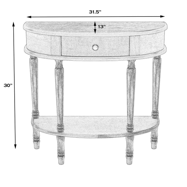 Butler Specialty Mozart Elegant Demilune Console Table With Storage Drawer & Open Shelf - Perfect For Small Spaces Medium Brown Poplar Hardwood Solids,Mdf,Cherry Veneer 667011-butler