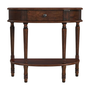 Butler Specialty Mozart Elegant Demilune Console Table With Drawer & Open Shelf – Chic Accent For Any Space Dark Brown Poplar Hardwood Solids,Mdf,Cherry Veneer 667024-butler