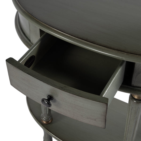 Butler Specialty Mozart Demilune Console Table - Elegant Wood Design With Drawer And Open Shelf For Stylish Storage Pastel Green Poplar Hardwood,Mdf,Cherry Veneer 667482-butler