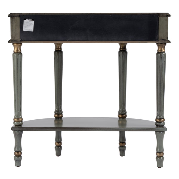 Butler Specialty Mozart Demilune Console Table - Elegant Wood Design With Drawer And Open Shelf For Stylish Storage Pastel Green Poplar Hardwood,Mdf,Cherry Veneer 667482-butler