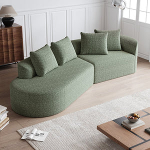 English Elm Modern Oversized Sectional Sofa - 112-Inch Chenille Cloud Couch With 4 Pillows For Ultimate Comfort P1 W834P323321-GIGA