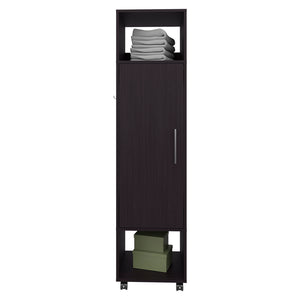 English Elm Wardrobe Boston Black - Space-Saving Engineered Wood Closet with Mirror, Rod & Two Deep Shelves B092P225204