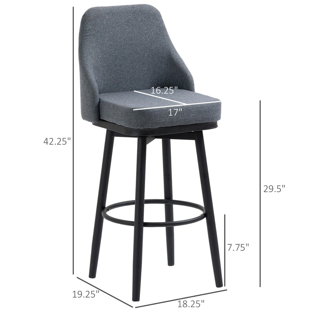 English Elm Nordic Swivel Barstools Set of 2 Foam Padded Counter Height Kitchen Island Seating T3971P428704