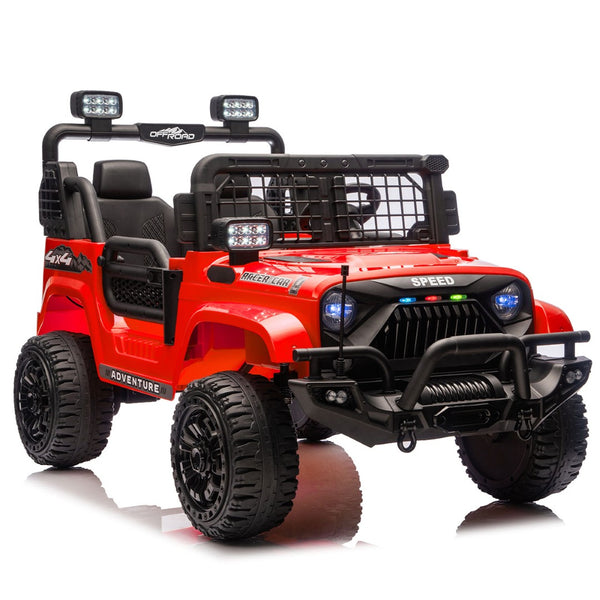 English Elm 24v Two Seater Kids Ride on Truck with Parental Remote and Four Wheel Suspension W1578P375445