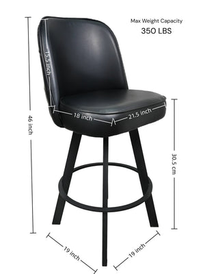 English Elm Set of 2 Tufted Swivel Barstools Heavy Metal Frame Upholstered Counter Height Seating W5232P423678