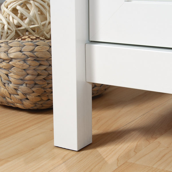 English Elm Credenza, Stylish White Finish Media Stand With Adjustable Shelves For Modern Storage Solutions B356P402675