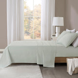 Beautyrest Oversized Flannel Casual 4 Piece Sheet Set BR20-1847 Seafoam Solid