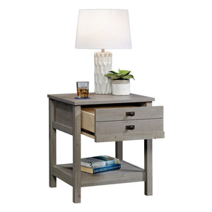 English Elm Night Stand - Versatile Brown Finish With Storage Drawer And Open Shelf For Bedroom Essentials B356P402748