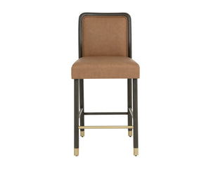 Sunpan JENO Counter Stool in Milliken Cognac - Stylish Mid-Century Modern Design for Kitchen & Bar Use 112613