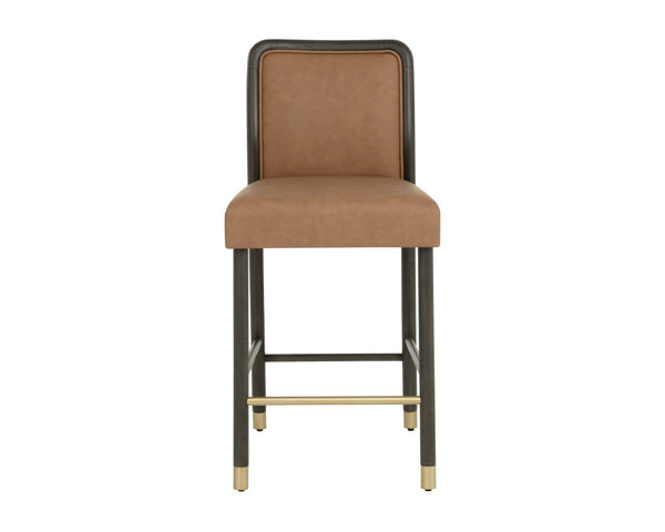 Sunpan JENO Counter Stool in Milliken Cognac - Stylish Mid-Century Modern Design for Kitchen & Bar Use 112613