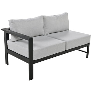 English Elm U-shaped outdoor sofa set with durable aluminum frame, polyspun cushions, high weight capacity and garden-ready style Grey WY000392AAE