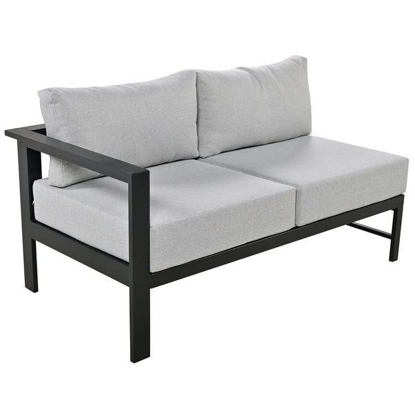 English Elm U-shaped outdoor sofa set with durable aluminum frame, polyspun cushions, high weight capacity and garden-ready style Grey WY000392AAE