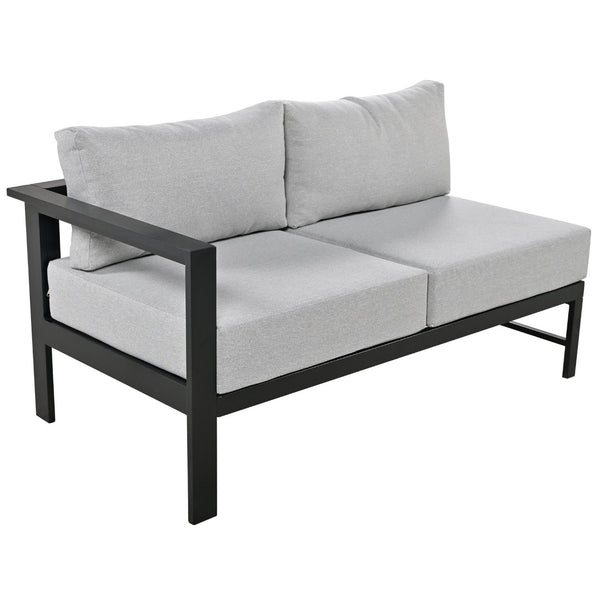 English Elm U_style Outdoor U-shaped Sectional with Iron Frame and Ultra Thick Foam Patio Seating WY000478AAE