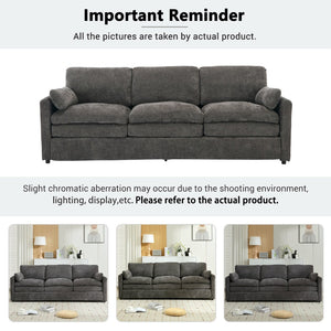 English Elm 101.2" Modular Chenille Sectional Sofa with Tufted Cushions and Deep Seating for Living Room Grey N719S001922E