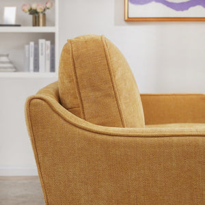 English Elm 80.31'' Upholstered Sofa in Antique Yellow – Curved Track Arms, High-Density Foam Comfort, Quick Assembly T2694P291456