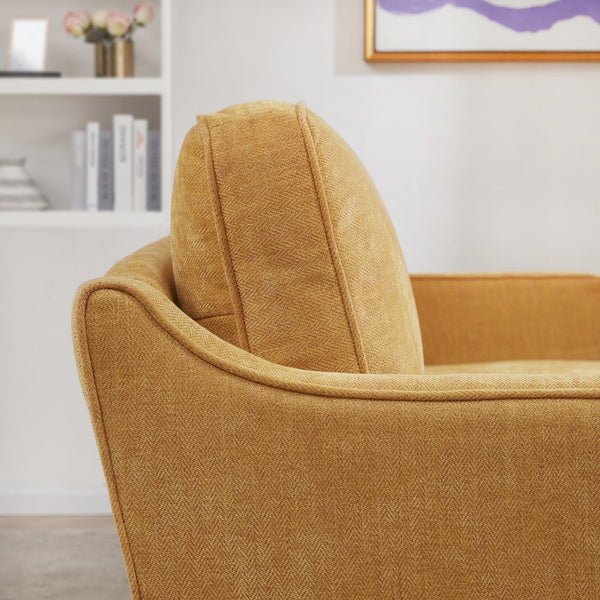 English Elm 80.31'' Upholstered Sofa in Antique Yellow – Curved Track Arms, High-Density Foam Comfort, Quick Assembly T2694P291456