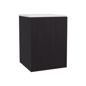 English Elm Colton Black Free-Standing Bathroom Vanity 45cm – Compact Modern Sink Cabinet with Door & Open Shelf for Small Spaces B070S00400