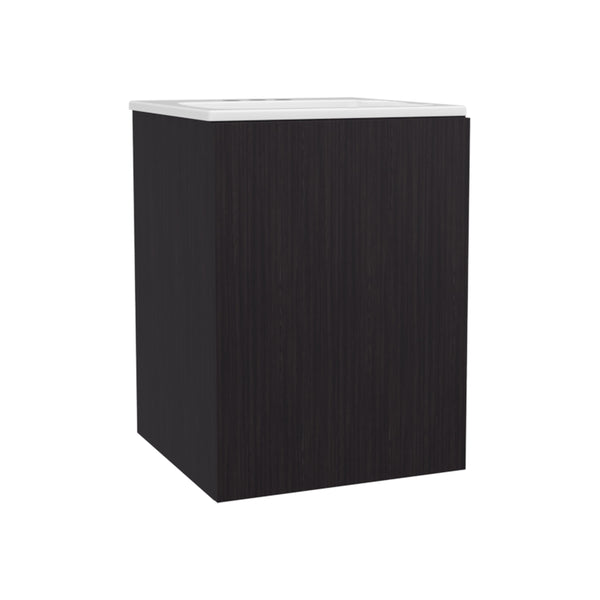English Elm Colton Black Free-Standing Bathroom Vanity 45cm – Compact Modern Sink Cabinet with Door & Open Shelf for Small Spaces B070S00400