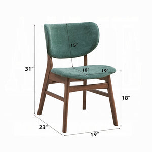 English Elm Mid-Century Upholstered Dining Side Chairs Set of 2 with Curved Backrest Foam Padding Sleek Appeal Green,Walnut 27 L x 39.5 W x 9.5 H B2741P345230
