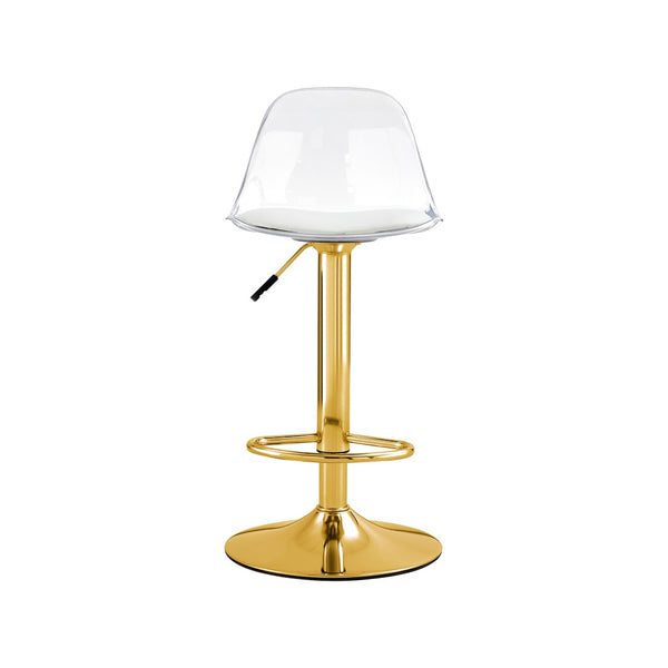 English Elm Modern Swivel Barstools Set of 2 with Clear Pet Back and Padded Pu Seat W1151P192280