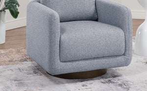 English Elm Modern Gray Bouclé Swivel Chair — 360° Upholstered Accent Seat with Supportive Back Pillow, 30"x31"x25" B011P369861