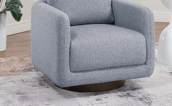 English Elm Modern Gray Bouclé Swivel Chair — 360° Upholstered Accent Seat with Supportive Back Pillow, 30"x31"x25" B011P369861
