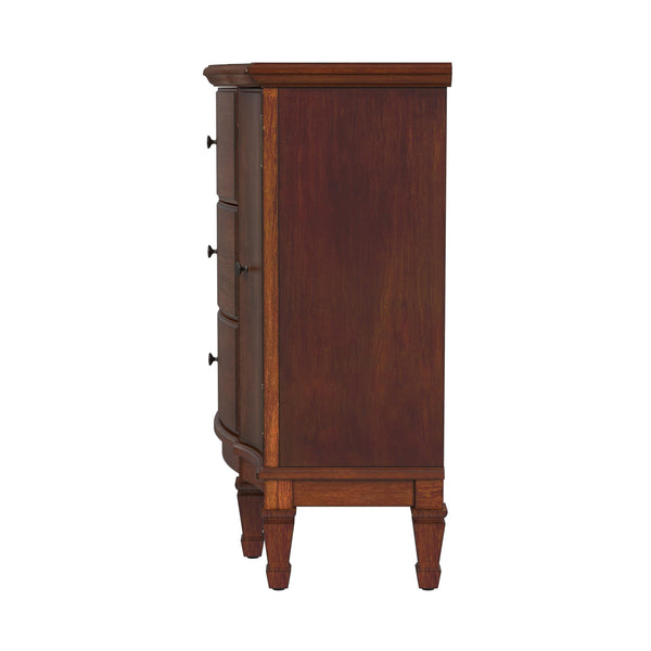 Butler Specialty Sheffield Elegant Demilune Wood Accent Cabinet With 3 Drawers And 2 Doors For Timeless Storage Medium Brown Poplar,Resin,Cherry Veneer,Fiberboard,Metal Knobs,Felt 674011-butler