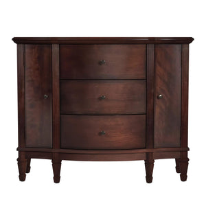 Butler Specialty Sheffield Elegant Demilune Wood Accent Cabinet With 3 Drawers And 2 Doors For Timeless Storage Dark Brown Poplar,Resin,Cherry Veneer,Fiberboard,Metal Knobs,Felt 674024-butler