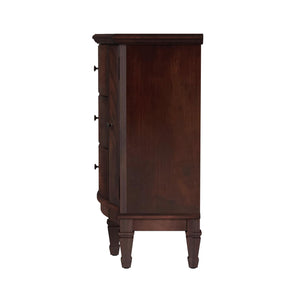 Butler Specialty Sheffield Elegant Demilune Wood Accent Cabinet With 3 Drawers And 2 Doors For Timeless Storage Dark Brown Poplar,Resin,Cherry Veneer,Fiberboard,Metal Knobs,Felt 674024-butler