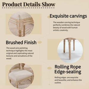 English Elm French Country Dining Chairs Set Of 2 - Upholstered T-Back Design For Elegant Dining & Living Spaces W3426P324548