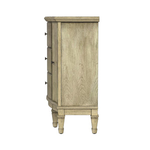 Butler Specialty Sheffield Elegant Demilune Wood Accent Cabinet With 3 Drawers And 2 Doors For Timeless Storage Beige Poplar,Resin,Cherry Veneer,Fiberboard,Metal Knobs,Felt 674424-butler