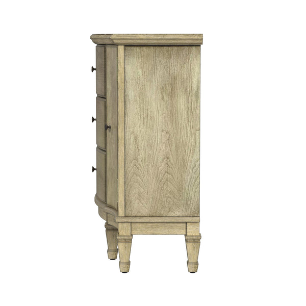 Butler Specialty Sheffield Elegant Demilune Wood Accent Cabinet With 3 Drawers And 2 Doors For Timeless Storage Beige Poplar,Resin,Cherry Veneer,Fiberboard,Metal Knobs,Felt 674424-butler