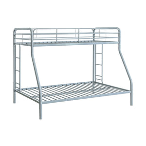 English Elm Metal Twin Over Full Bunk Bed Steel Frame with Guardrails for Kids or Guest Rooms Silver B016P469264