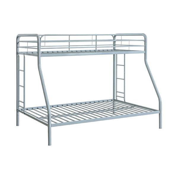 English Elm Metal Twin Over Full Bunk Bed Steel Frame with Guardrails for Kids or Guest Rooms Silver B016P469264
