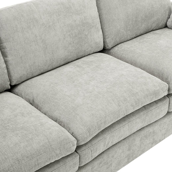 English Elm Cozy Oversized Chenille Sofa Set With Plush Double Cushions For Ultimate Comfort In Light Grey N719S001920R