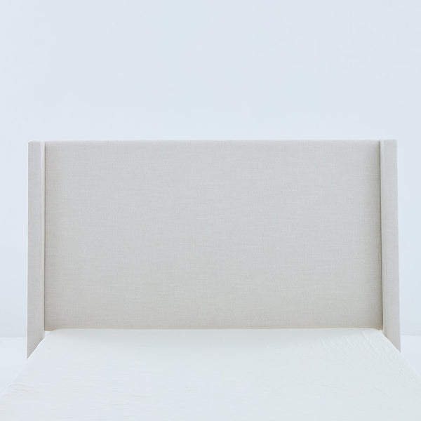 English Elm Shelton Upholstered Wingback Bed with 54" Textured Ivory Chenille Headboard, Rustic Modern Farmhouse Queen B083P321432