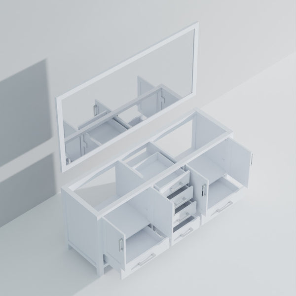 English Elm White Double Bath Vanity Set With 72" Countertop Space, Elegant Mirror & Ample Storage Solutions B2731S00518-GIGA