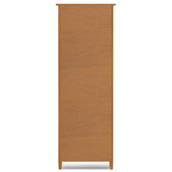 English Elm Warm Shaker 5 Shelf Bookcase Brown Pine - Handcrafted Solid Wood, Light Golden Finish, Adjustable Shelves B136P238605