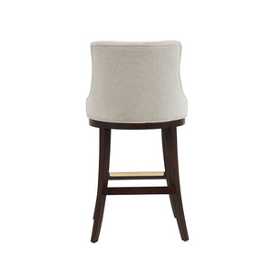 English Elm Lucia Natural Chenille Barstool With Beech Wood Legs - Stylish Comfort & Durability For Any Space B365P398036