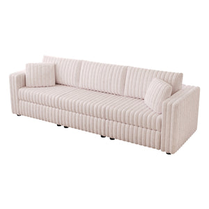 English Elm 106.3" Soft Modular 3-Person Sofa - Chic Light Pink Design For Comfort, Versatile Use & Easy Care! W1767S00018