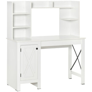 English Elm Homcom Farmhouse Computer Desk With Hutch & Cabinet – Stylish Storage For Home Office & Study Space W2225P217268