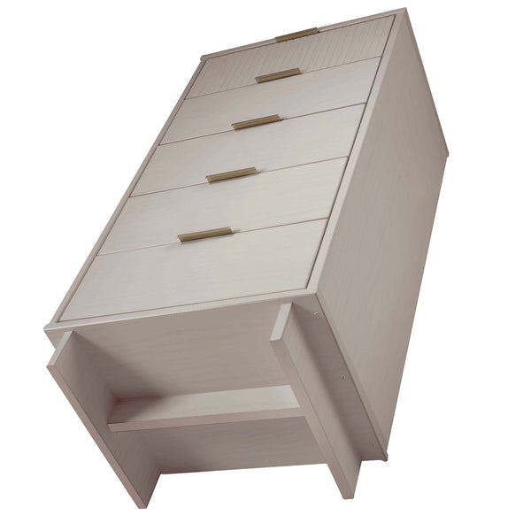 English Elm Granville 24" 5-Drawer Chest In Light Gray – Modern Solid Wood Storage With Gold Accents & Style B365S00073