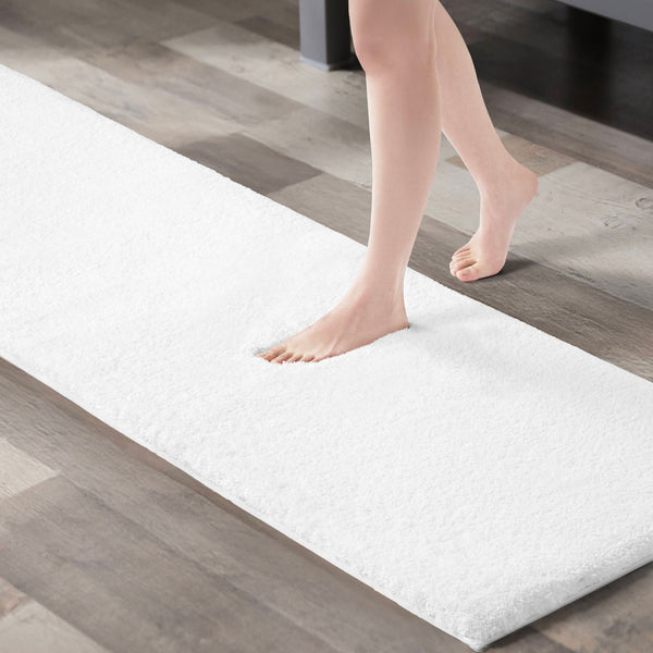 JLA Home Madison Park Signature - Bath Plush High-Pile Rug with Quick-Dry Technology, Non-Skid Backing, OEKO-TEX Certified Comfort White MPS72-164