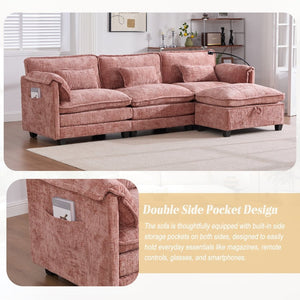 English Elm United Oversized 112" Modular Sectional Sofa Cloud Couch With Storage Ottoman, Usb Ports & Comfort Design W1568S00185-GIGA