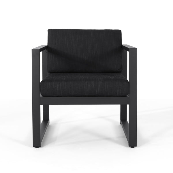 English Elm Christopher Knight Home® - NAVAN Outdoor Patio Club Chair Set of 2 – Lightweight Aluminum Frames with Removable Fade‑Resistant Cushions Dark Gray N775P243391G
