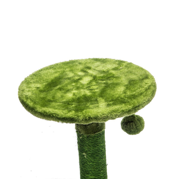 English Elm Large 7 Tier Plush Cat Tree with Dual Condos Hammock Sisal Posts for Multi Cat Homes Green W1578P447622